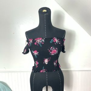 Hot Kiss Ribbed Off the Shoulder Crop Top